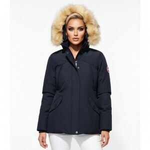 NWOT PUREMSX Puffer Ski Coat XXL Navy Long Heavy Pockets Women's